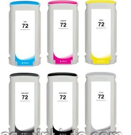 130ml Dye Yellow for HP Designjet T1100,T1200,T1300,T2300#72