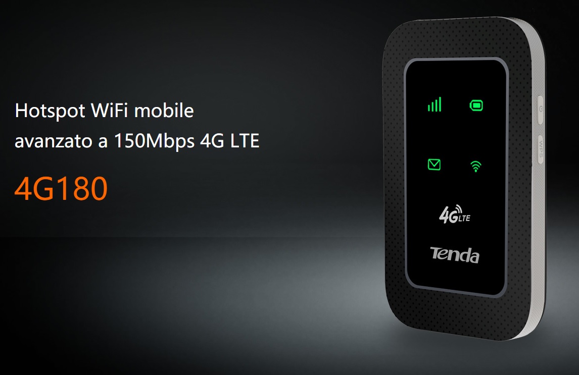 Tenda 4G180 hotspot router wireless portat. slot SIM mobile 4G - immagine 2