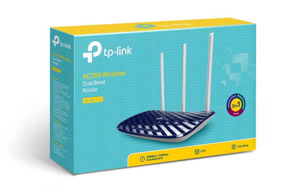 Router Wifi AC750 dual band 4 p. 10/100M TP-Link Archer C20 - immagine 3
