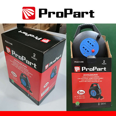 Avvolgicavo 4pos bipasso/schuko 15metri spina16A nero - immagine 2