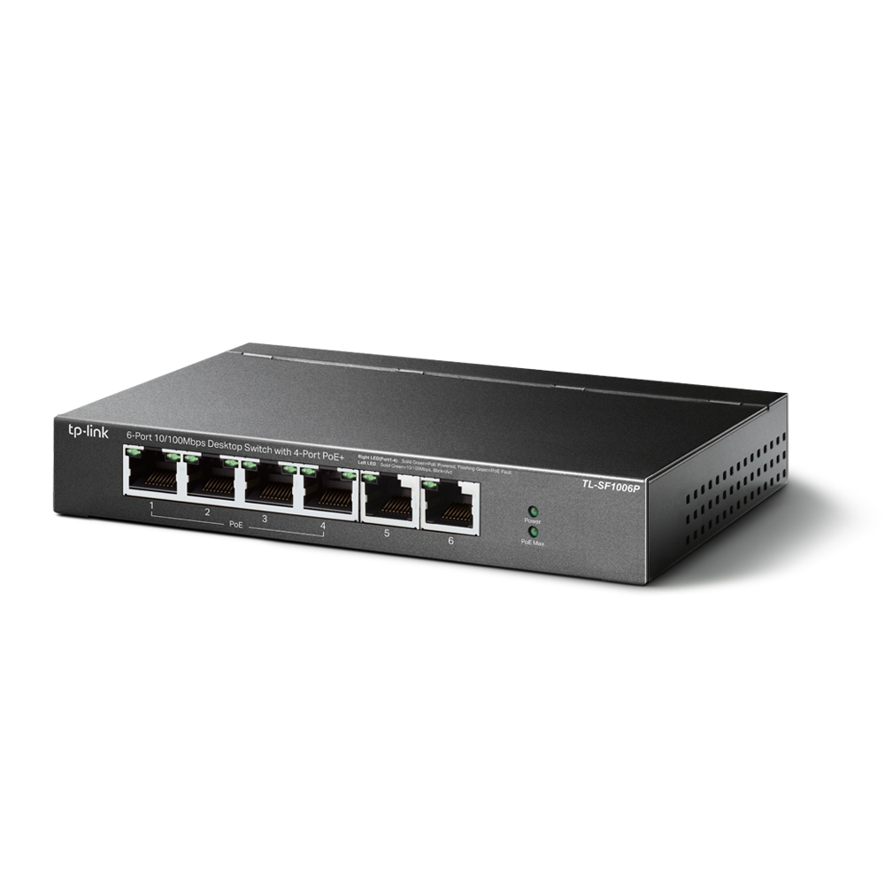 Switch desktop 6 port 10/100Mbps con 4 porte PoE+ TL-SF1006P - immagine 2