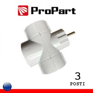 Adattatore 3 pos Schuko spina Schuko 16A polybag