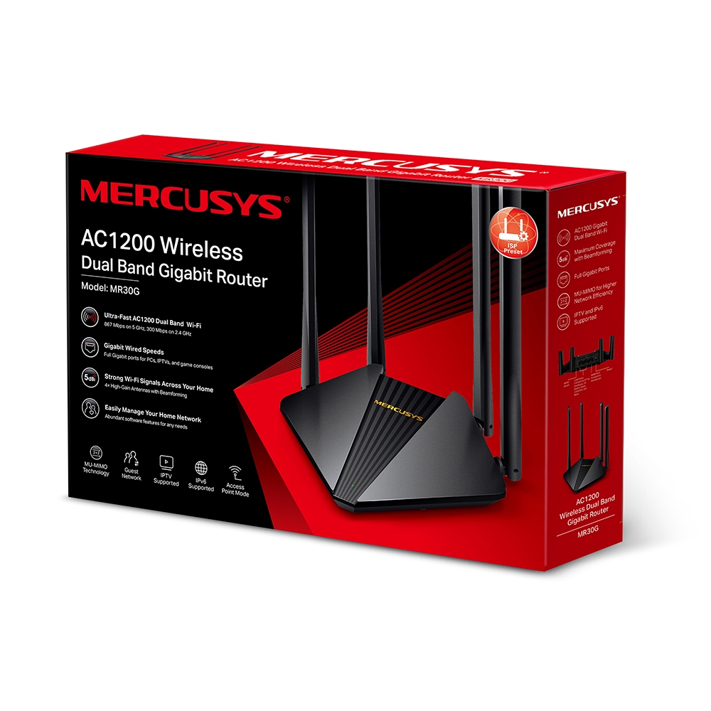 Mercusys Router Gigabit Dual Band AC1200 - MR30G - immagine 4