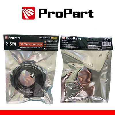 Cavo antenna TV IEC 5M SP-PR 90° NERO - immagine 2