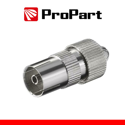 Presa antenna TV 75 Ω 9.5mm metallica