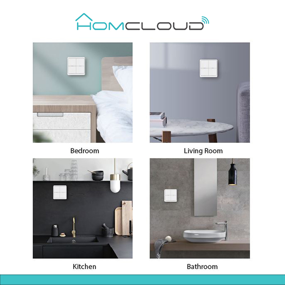 Pulsante a muro senza fili intelligente 3CH - immagine 4