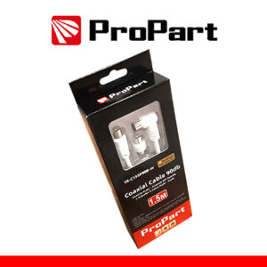 Cavo antenna TV IEC 90db 1.5M SP-PR90° bia+adattat BLISTER