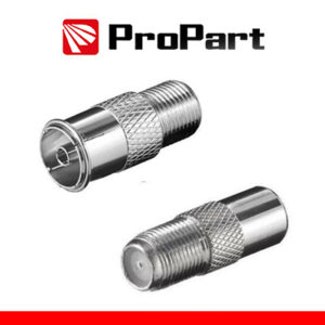 Adattatore antenna TV 75 Ω Presa F - Presa TV 9.5mm metallic