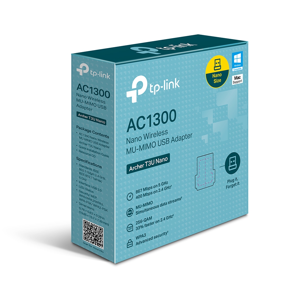 TP-Link Nano Scheda di rete wireless USB AC1300 MU-MIMO - Archer T3U Nano - immagine 4