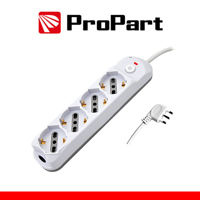 Multipresa 4pos bipasso/schuko + interrutt nuovo modello