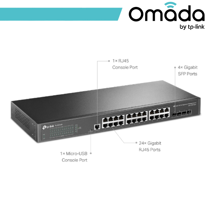 Omada Switch L2 Managed 24 Porte Gigabit 4 Slot SFP - immagine 3