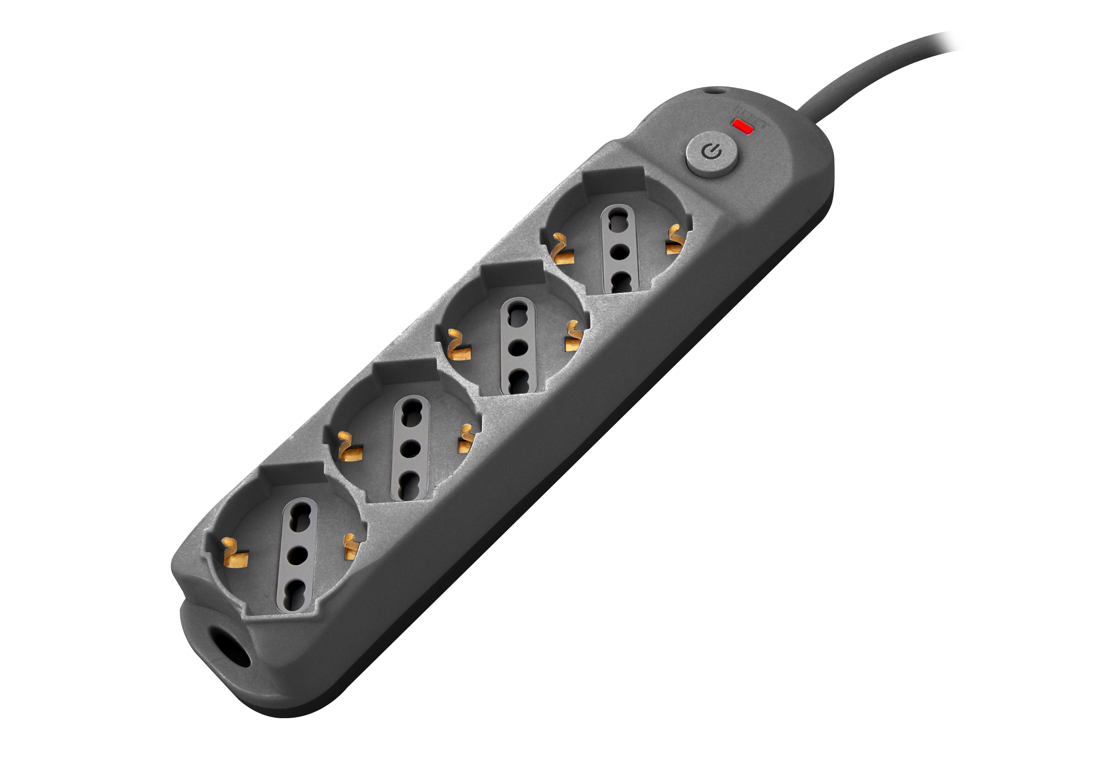 Multipresa 4pos bipasso/schuko + interrutt nuovo modello nera