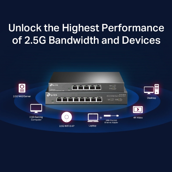TP-Link Switch Desktop 5 Porte 2.5G - TL-SG105-M2 - immagine 4