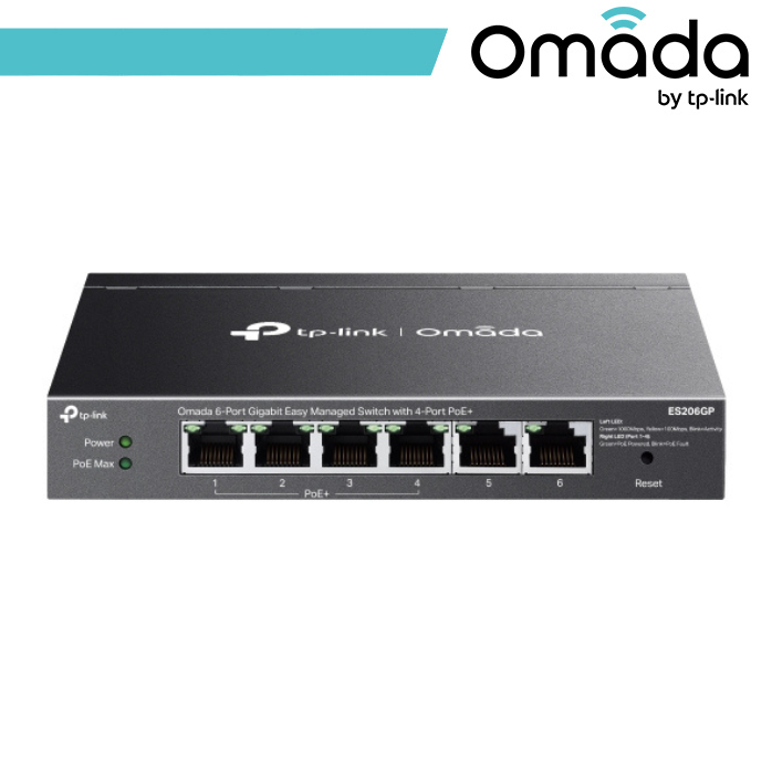 Omada 6-Port Gigabit Easy Managed Switch with 4-Port PoE+