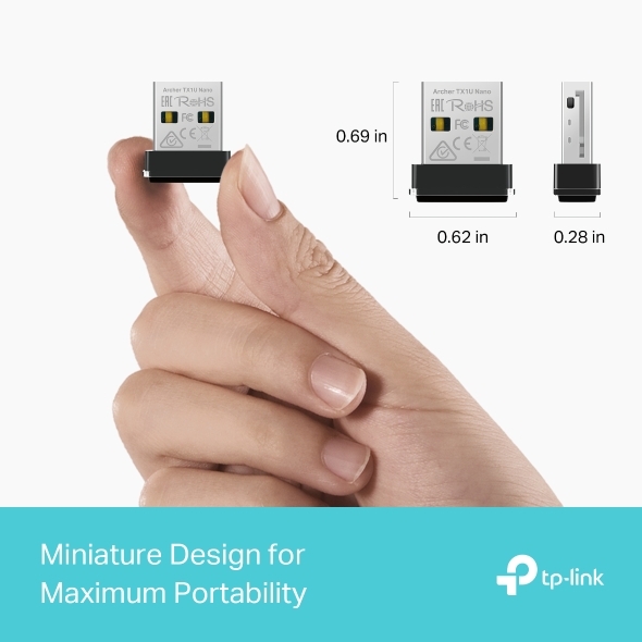 TP.Link AX300 Nano Wi-Fi 6 Wireless USB Adapter - Archer TX1U Nano - immagine 5