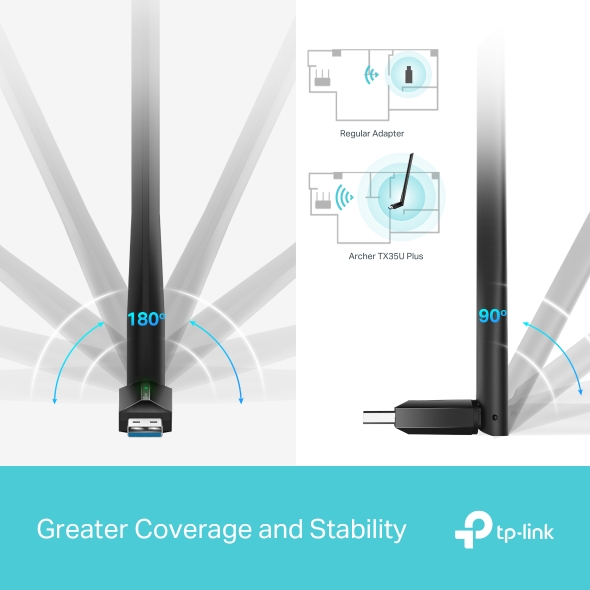 TP-Link Adattatore USB High Gain Wi-Fi AX1800 - Archer TX35U Plus - immagine 5