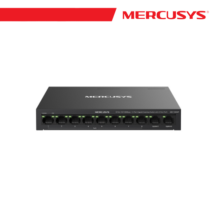 Mercusys 8-Port PoE+ 10/100 Mbps + 2 Gigabit Port Switch - MS110CMP