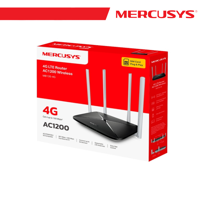 Mercusys AC1200 Wireless Dual Band 4G LTE Router - MB135-4G - immagine 6