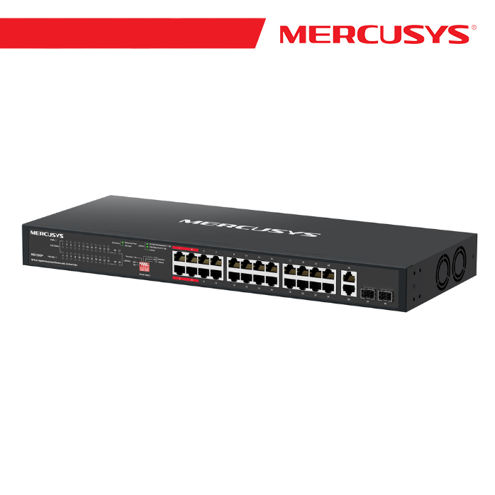 Mercusys Switch Rack da 28 porte Gigabit con 24 porte PoE+ - MS128GP - immagine 2