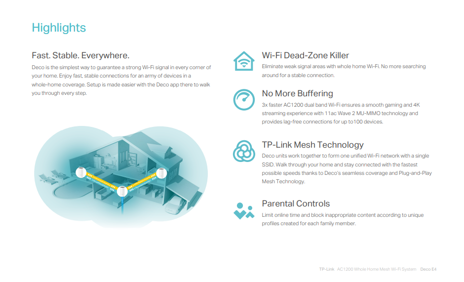 TP-Link AC1200 Whole-Home Mesh Wi-Fi System (3 pack) - immagine 2