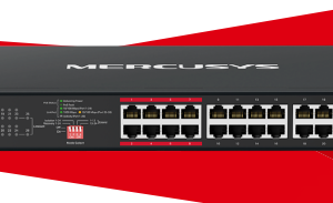 24-Port 10/100Mbps + 2-Port Gigabit Rackmount Switch with 24-Port PoE+